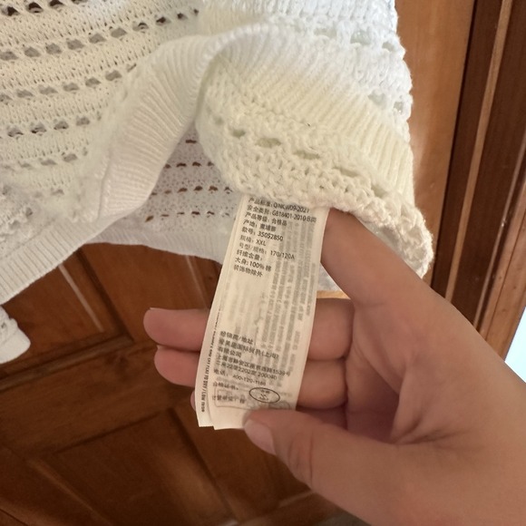 Hollister Women's White Easy Crochet-Style Crew Sweater Size XXL - Picture 14 of 15